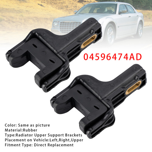 Pair of Radiator Upper Support Brackets For Dodge Chrysler 04596474AD