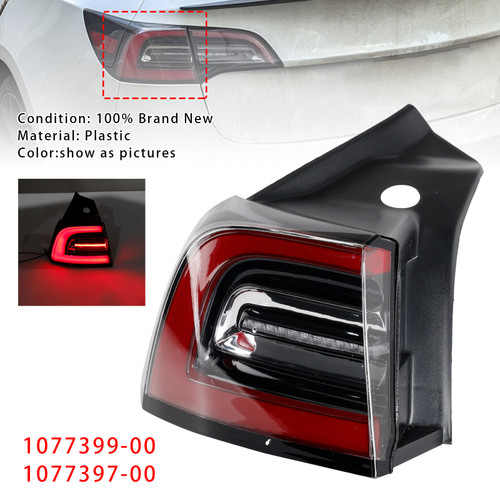 2020-2023 Tesla Model Y LED Tail Lamp Outer Rear Left Tail Light 3 Pin 1077399-00 Generic