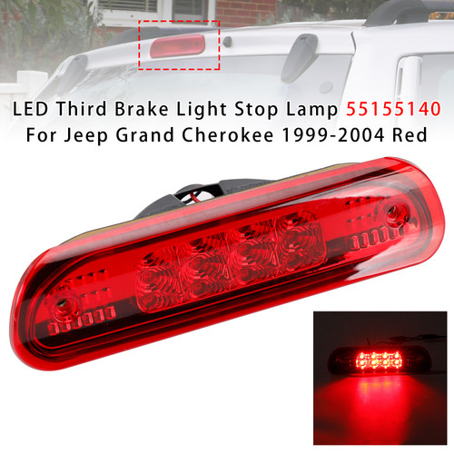 1999-2004 Jeep Grand Cherokee LED Third Brake Light Stop Lamp 55155140 Red Generic