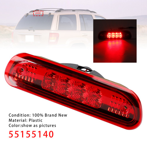 1999-2004 Jeep Grand Cherokee LED Third Brake Light Stop Lamp 55155140 Red Generic