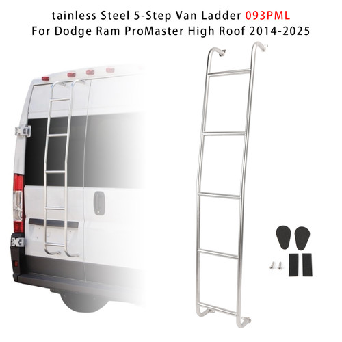 2014-2025 Dodge Ram ProMaster High Roof Stainless Steel 5-Step Van Ladder 093PML Generic