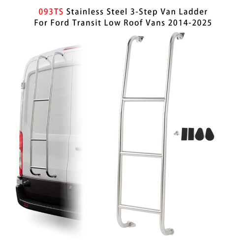2014-2025 Ford Transit Low Roof Vans Stainless Steel 3-Step Van Ladder 093TS Generic