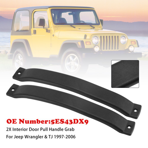 1997-2006 Jeep TJ Wrangler 2x Interior Door Pull Handle Grab 5ES43DX9 Generic
