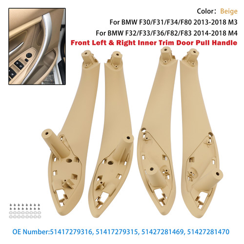 2012-2018 BMW 3 4  Series 4PCS Beige Inner Trim Door Pull Handle Generic
