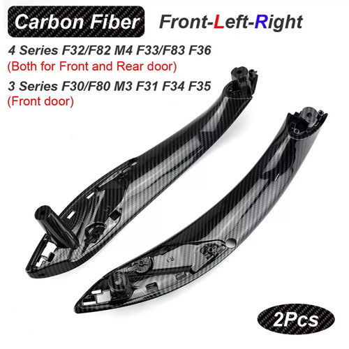 2015-2018 BMW M3 M4 2x Carbon Fiber Inner Trim Door Pull Handle Generic
