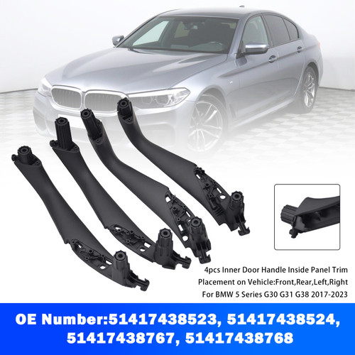 2017-2023 BMW 5 Series G30 G31 G38 4x Inner Door Handle Inside Panel Trim 51417438523 Generic