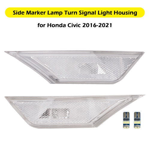 2016-2021 Honda Civic Side Marker Lamp Turn Signal Light Housing With light bulb Generic
