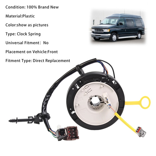 1998-2003 Ford E-150 E-250 E-350 E-450 E-450 Steering Wheel Clock Spring F8UZ14A664DA Generic