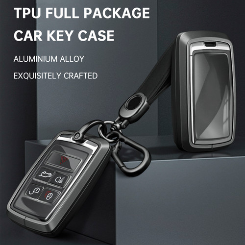 Land Rover Range Rover Sport Alloy Aluminum TPU Soft Film Car Key Black Case Cover Generic