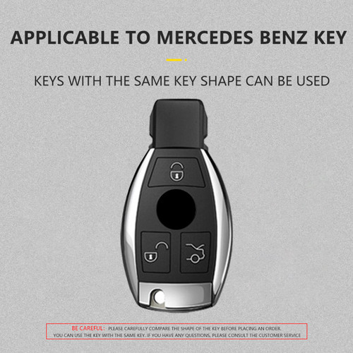 Benz GLC GLK CLS GLA CLA AMG Alloy Aluminum TPU Car Key Black Case Cover Generic