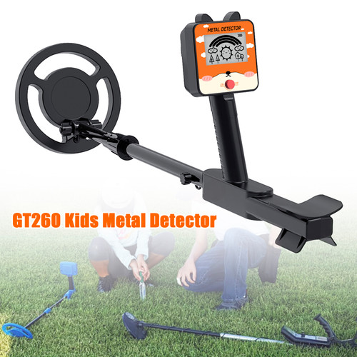 GT260 Kids Child Trasure Seeker Beginners Metal Detector Waterproof Coil Black