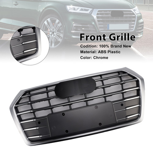 2018-2020 Audi Q5 SQ5 Style Front Honeycomb Mesh Grille Chrome Generic