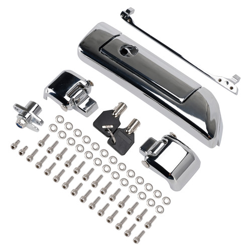 2014-2023 Touring Razor Chopped King Tour Pack Hinges and Latch Kit Silver Generic