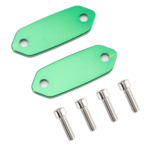 2013-2025 Kawasaki Ninja ZX6R Mirror Block Off Blanking Plates Green Generic