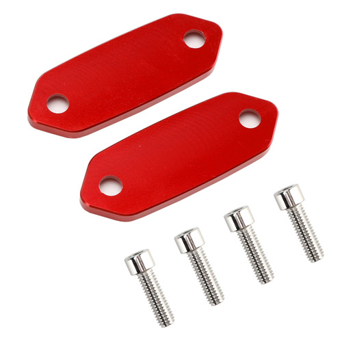 2023-2025 Kawasaki ZX-4RR ZX-4R Mirror Block Off Blanking Plates Red Generic