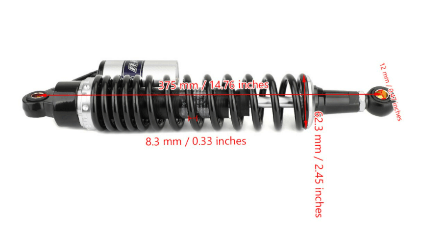 Universal 2PCS 375mm 14.75" Shock Absorbers Suspension For Honda Yamaha Polaris ATV Quad