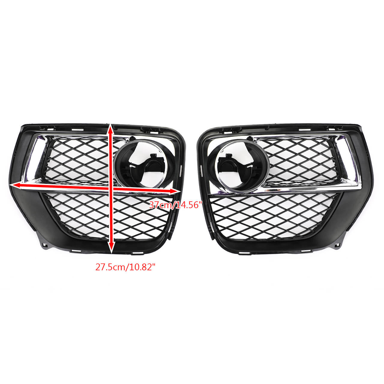 Front Bumper Closed Grid Fog Light Grille Left & Right For BMW X6 E71 12-14 Black