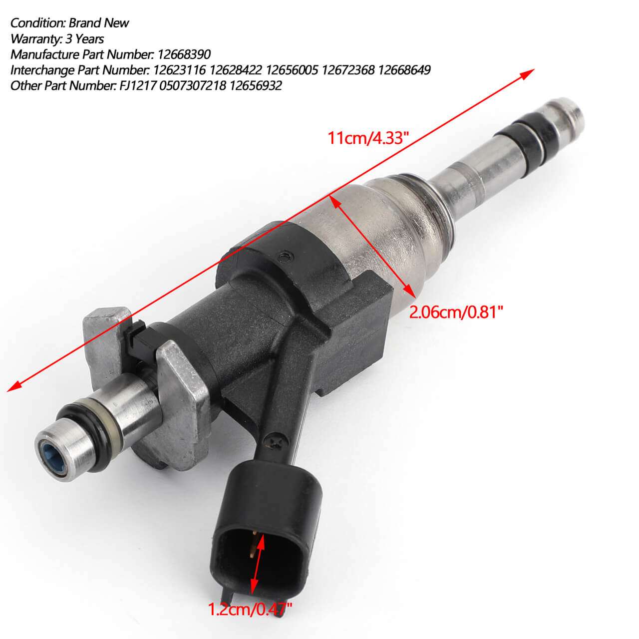 8PCS Fuel Injectors 12668390 For Silverado 1500 14-17 5.3L 4.3L Suburban 5.3L Tahoe 5.3L 15-17 Silver