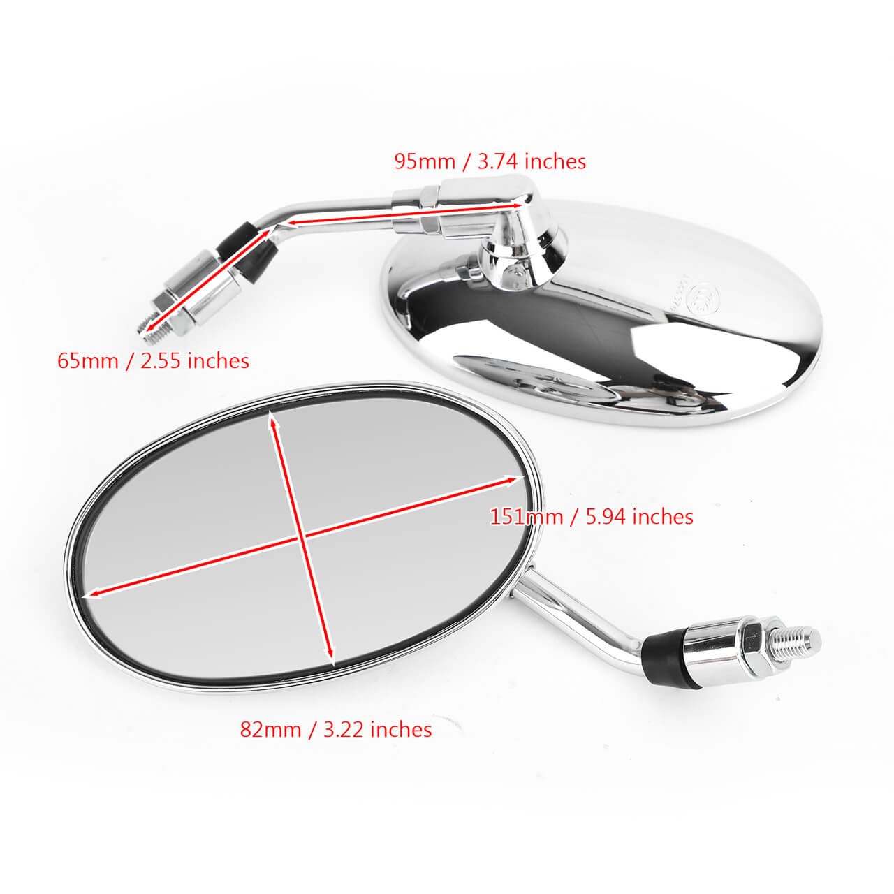 Motorcycle Rearview Side Mirrors Pair Fit for Honda NV400 Shadow 92-97 VT250 Magna 250 95-97  VT1100 Shadow 1100