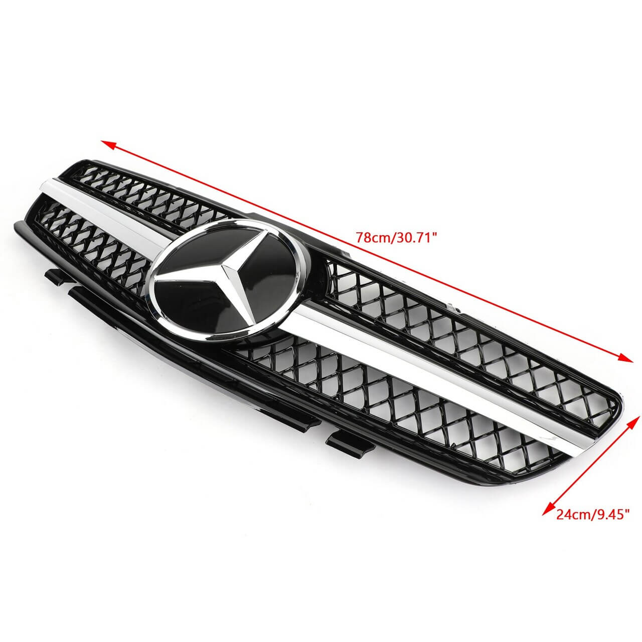 Grille Fit For Mercedes R230 SL500 SL600 SL55 2003-2006 Black Chrome