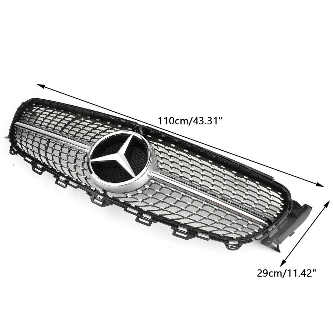 Border Front Grille Grill Fit For Mercedes-Benz E200 E250 Sedan 17-19 E400 and AMG E43 Sedan 17-18