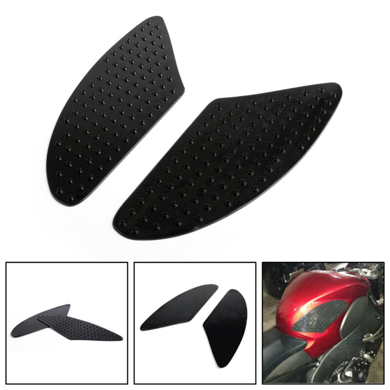 Tank Traction Pad Side Gas Knee Grip Protector Honda Kawasaki Triumph Yamaha, Black