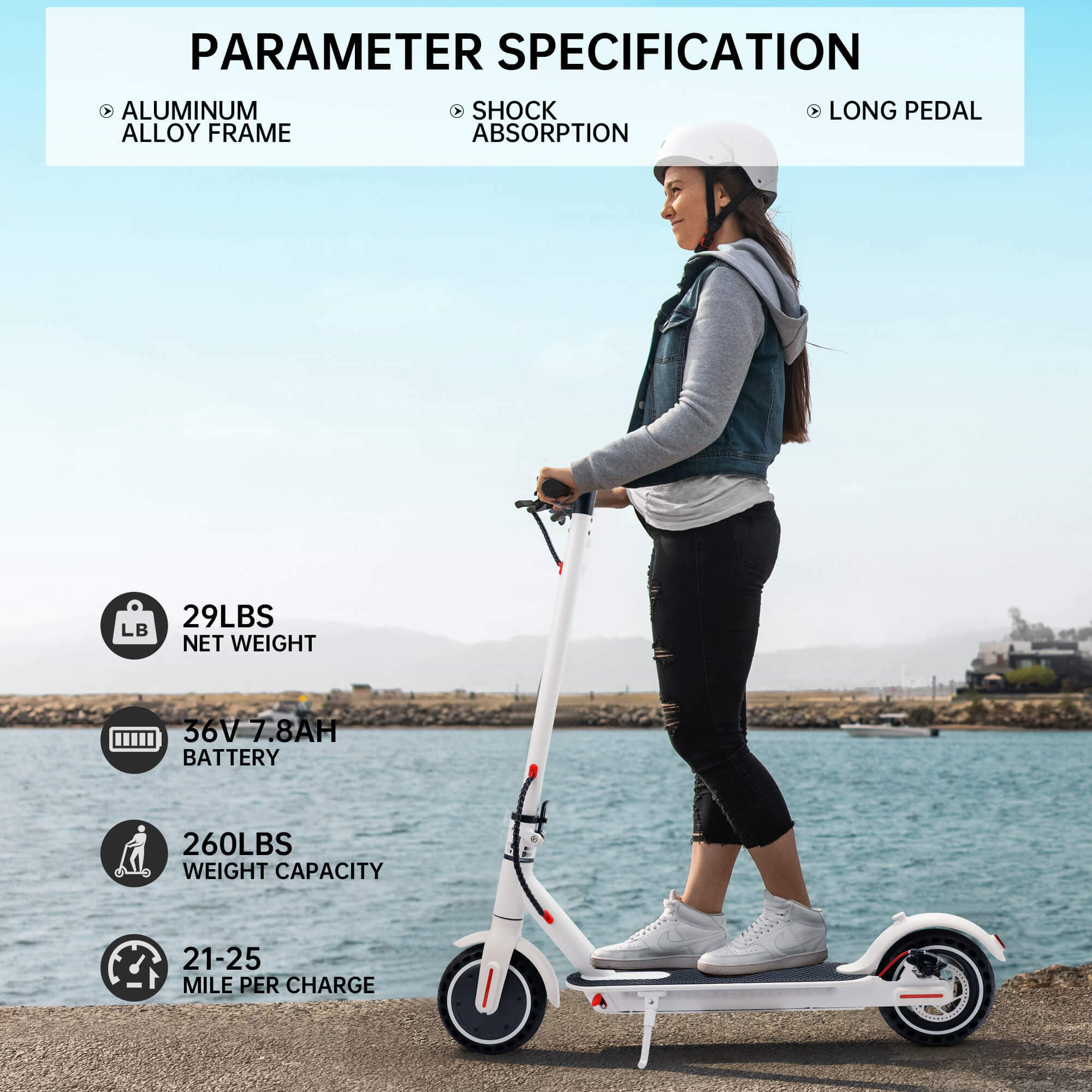 8.5" Folding Electric Scooter 350W 35KM Maximum battery life Range 30KM/H