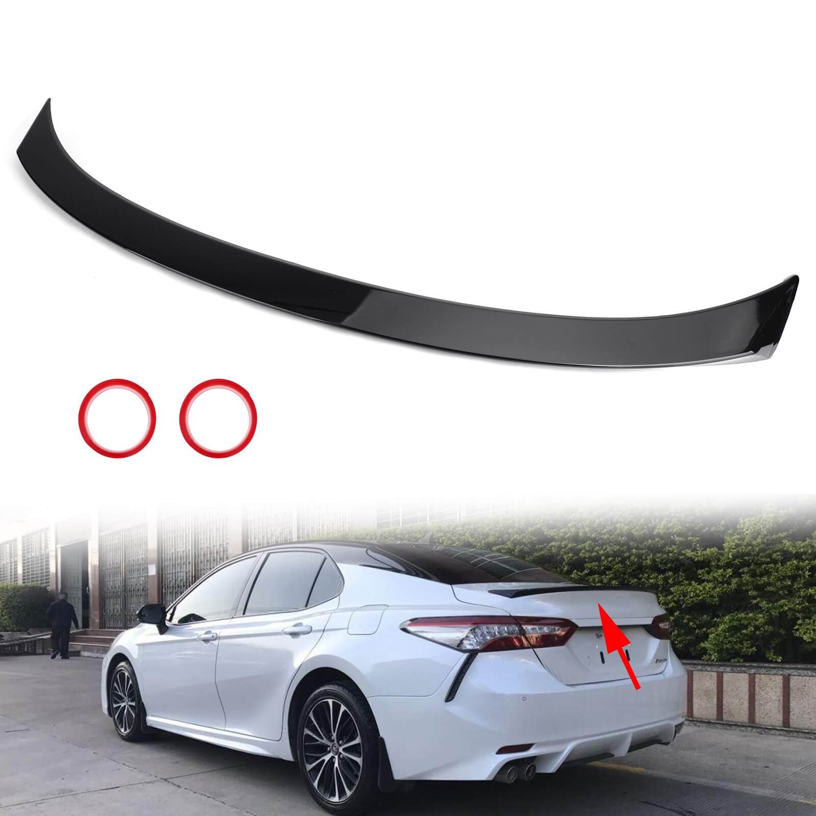 18-23 Toyota Camry LE SE XSE XLE Rear Spoiler Wings Glossy Black