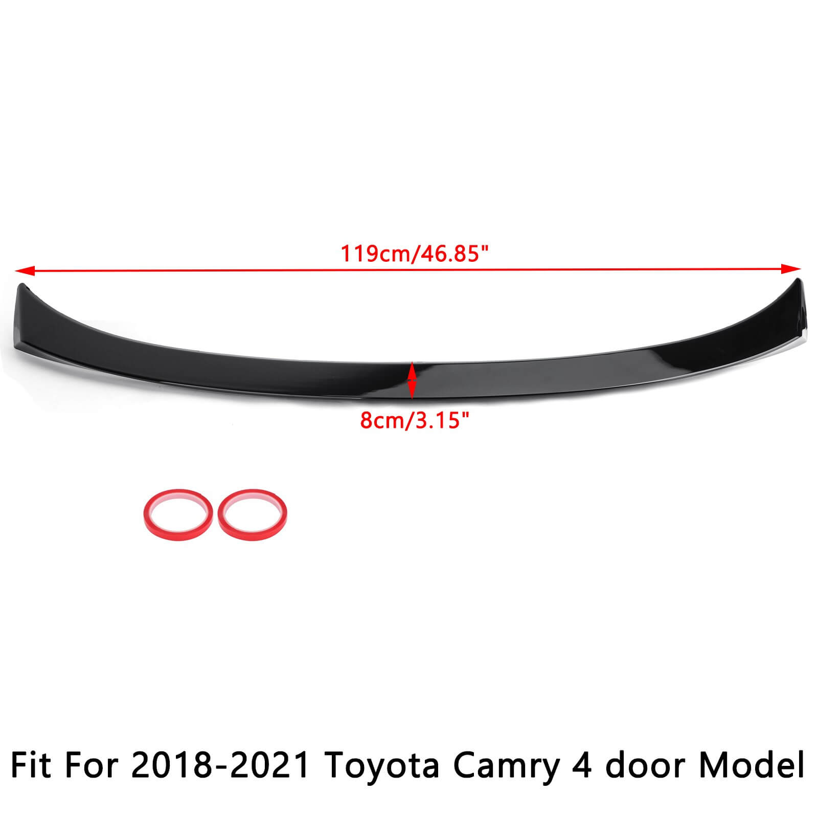 18-23 Toyota Camry LE SE XSE XLE Rear Spoiler Wings Glossy Black