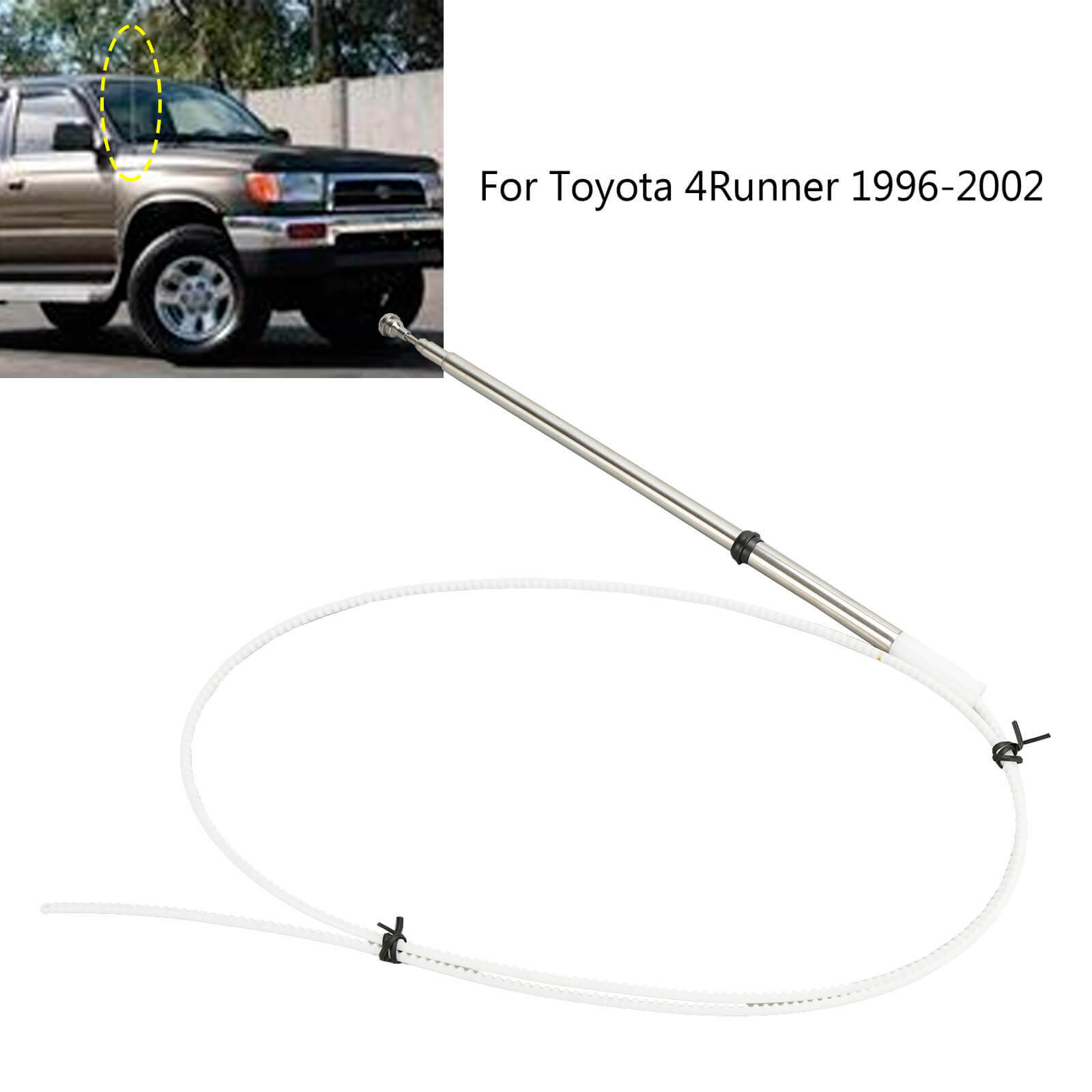 Power Antenna MAST Replacement for Toyota 4Runner (1996-2002) Silver
