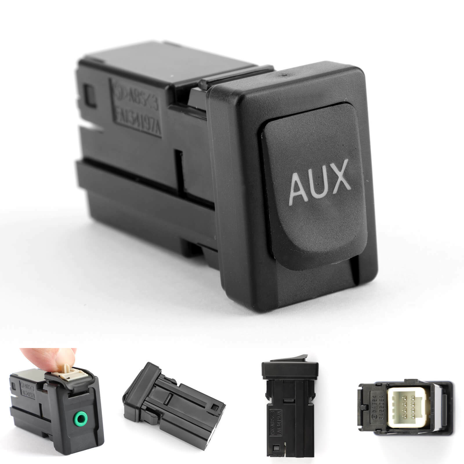 Auxiliary Aux Stereo Adaptor 86190-02010 For Toyota Avalon 07-11 Corolla 09-13 Highlander 10-11 RAV4 09-12 Black
