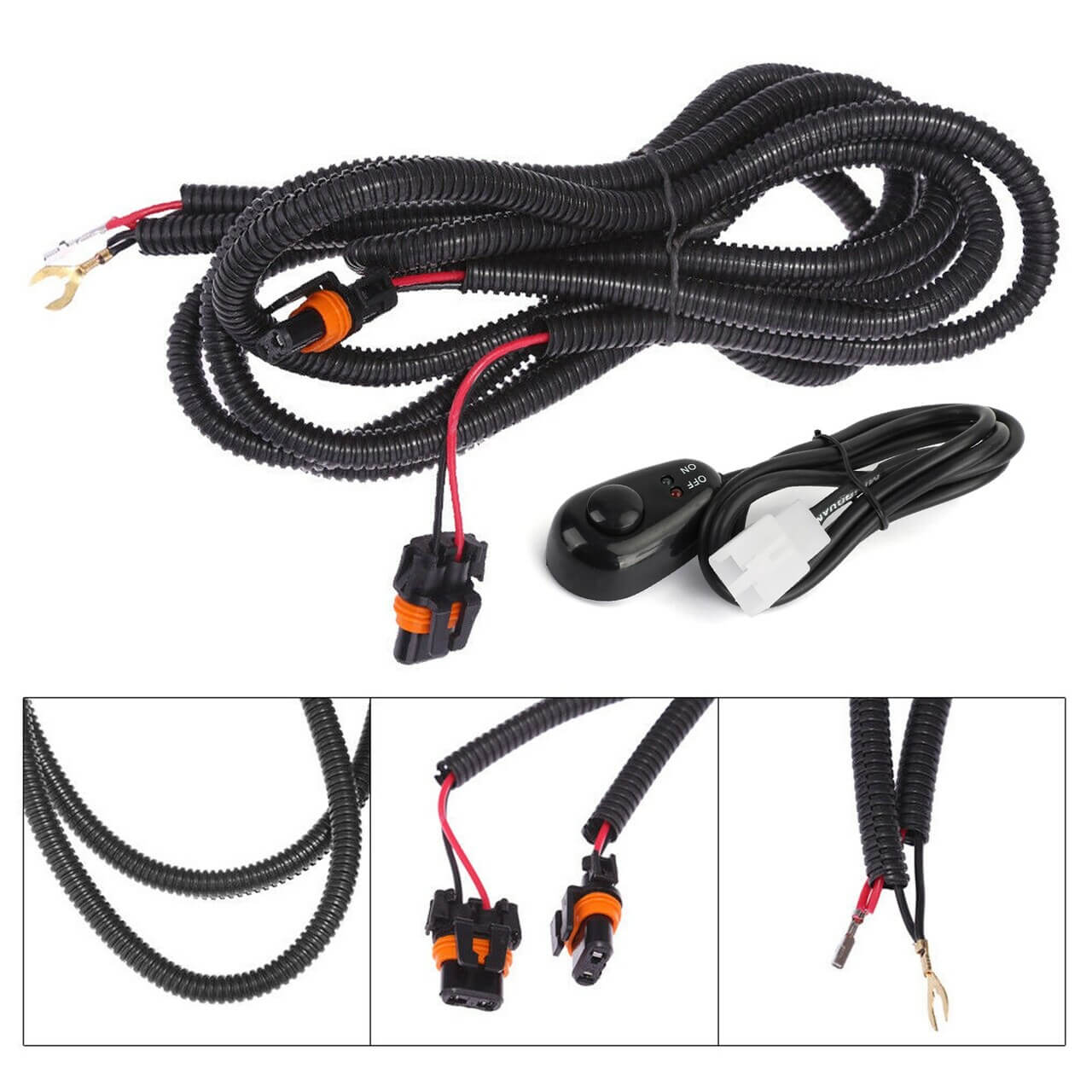 Fog Light Wiring Harness Fit Chevy Silverado 1500 2500 2003-2006 Black