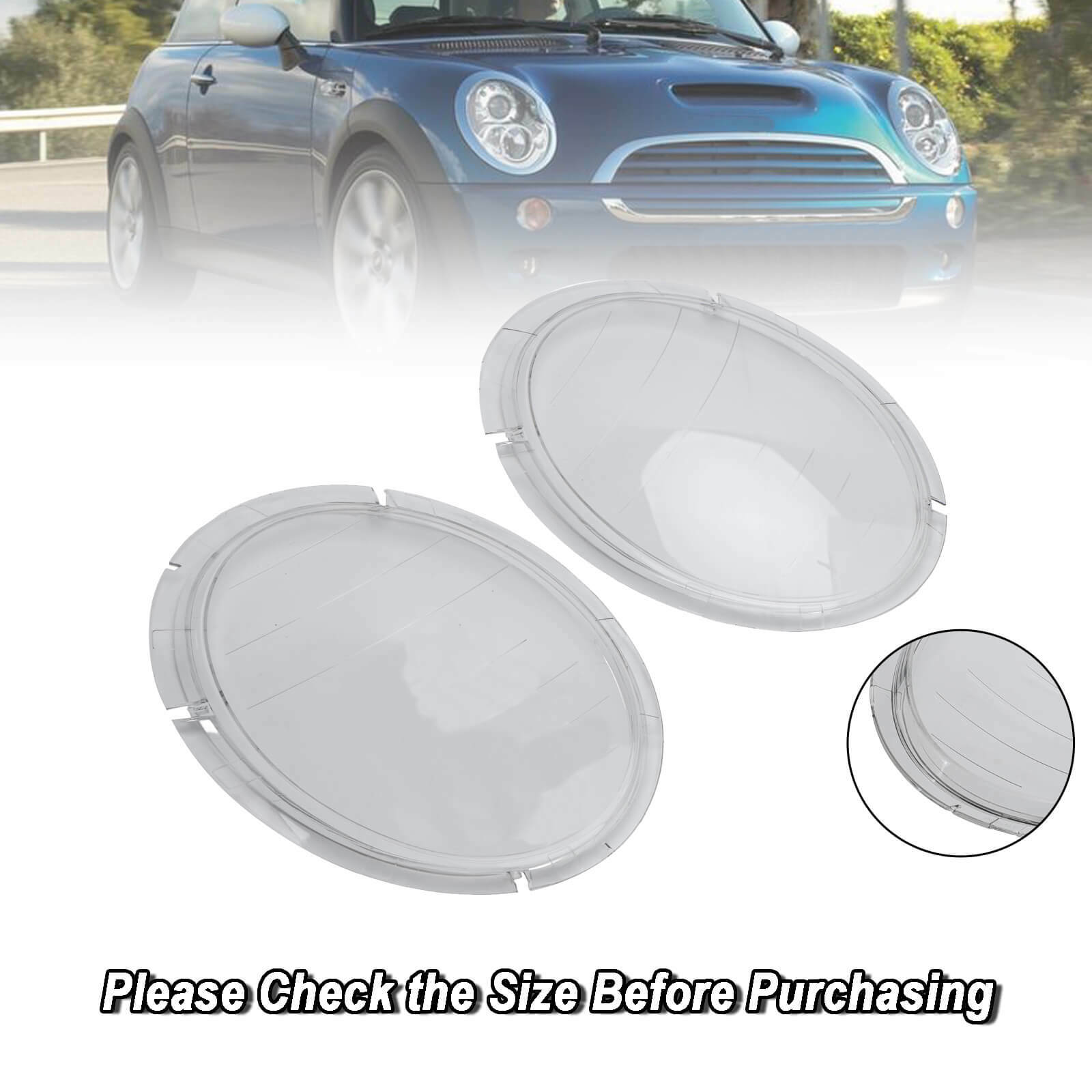 Left +Right Headlight Lens Plastic Cover Shell 63126911701 02 For Mini Cooper R50 R53