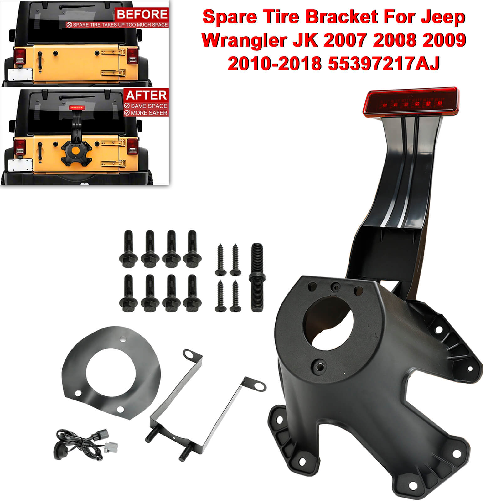 Spare Tire Bracket For Jeep Wrangler JK 2007 2008 2009 2010-2018 55397217AJ