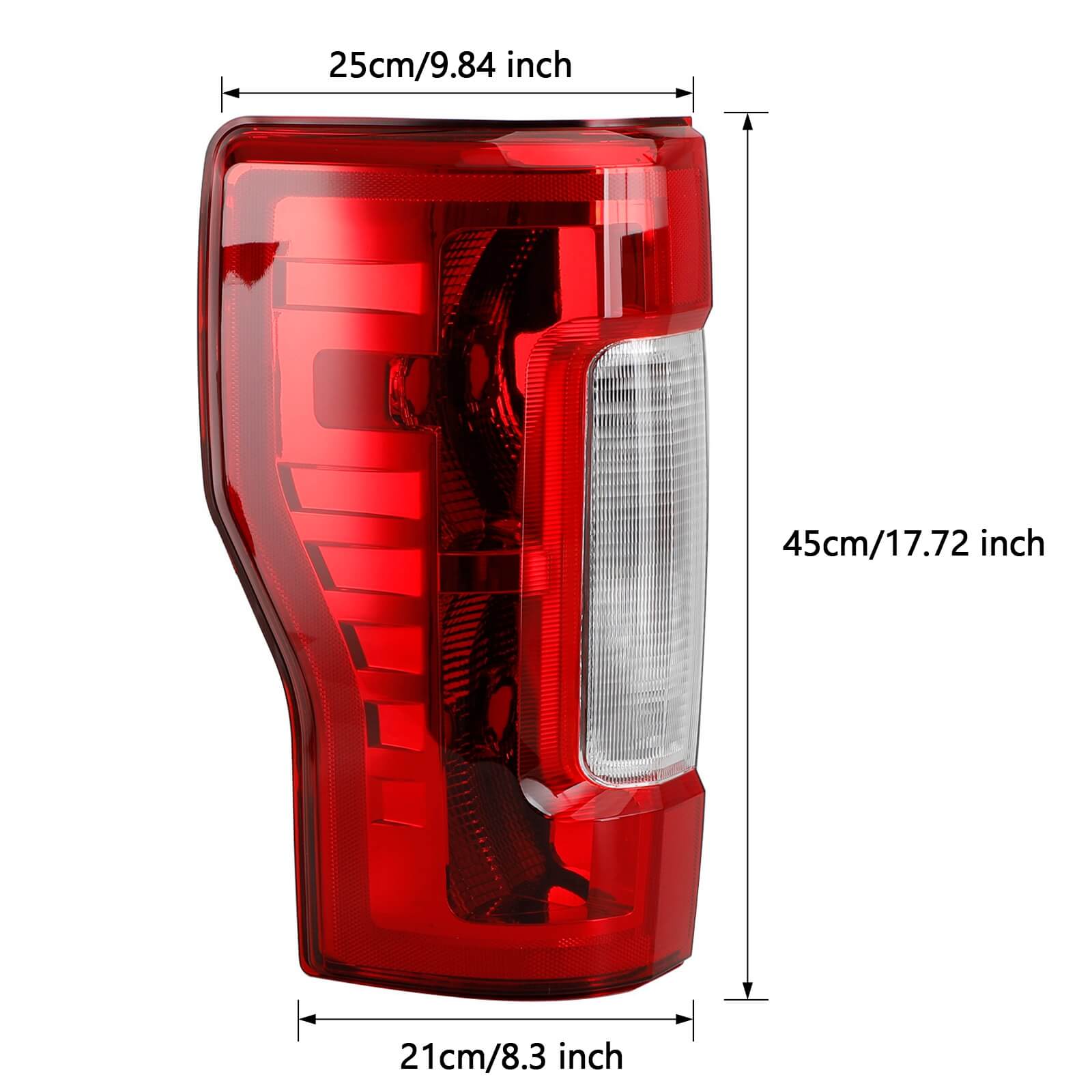 Left+Right 17-19 Ford F-250 F-350 Super Duty Tail Light Lamp w/o Blind Spot w/o LED FO2800256 FO2801256