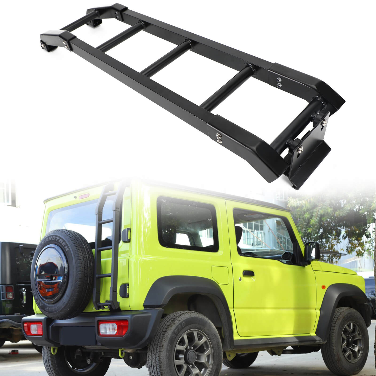 Rear Tail Door Ladder Climbing Fit For Suzuki Jimny 2019+ Black