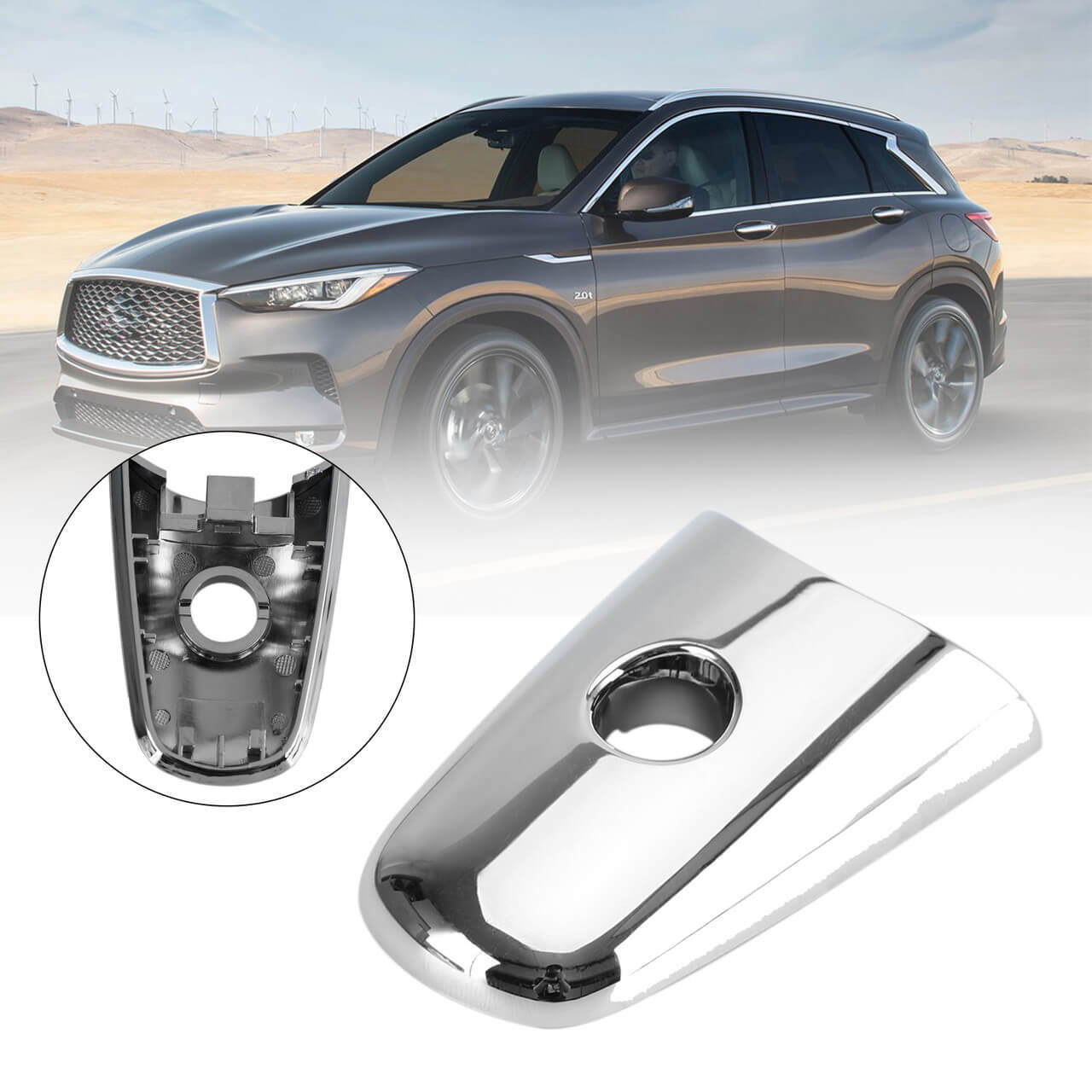 Chrome Door Handle Escutcheon 80646-1BA0A Fit for INFINITI QX60 QX70 QX80 14-19 INFINITI QX56 11-13