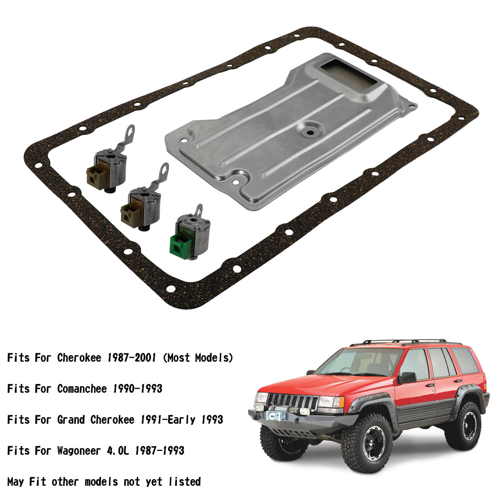 87-01 Jeep Cherokee / 90-93 Comanchee / 87-93 Wagoneer A340 AW4 Transmission Solenoid Service Filter Kit TCC Lock Up Shift 21347*  97420JKP