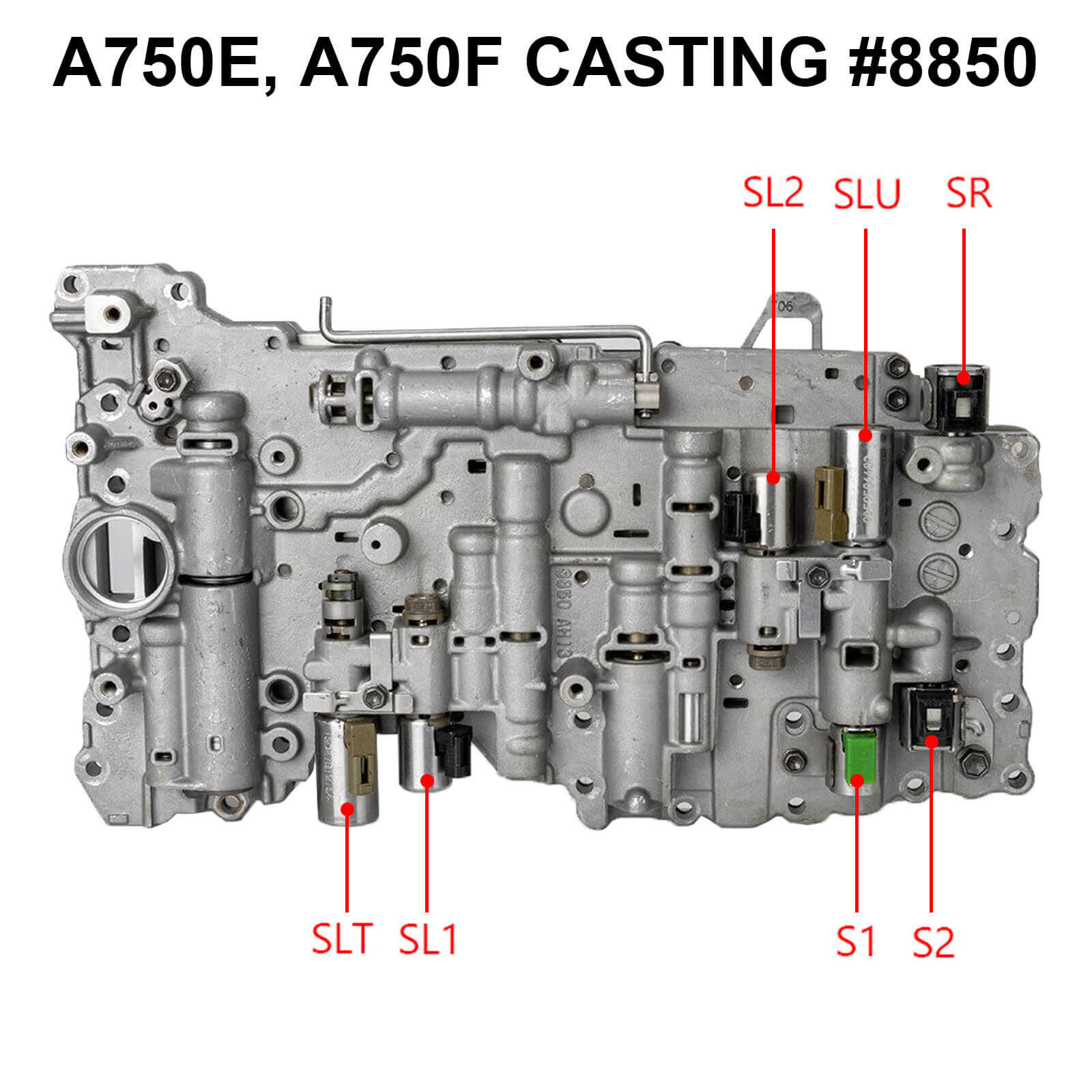 A750E/F Transmission Valve Body W/ Solenoids TB-50LS For Tacoma Sequoia #8850