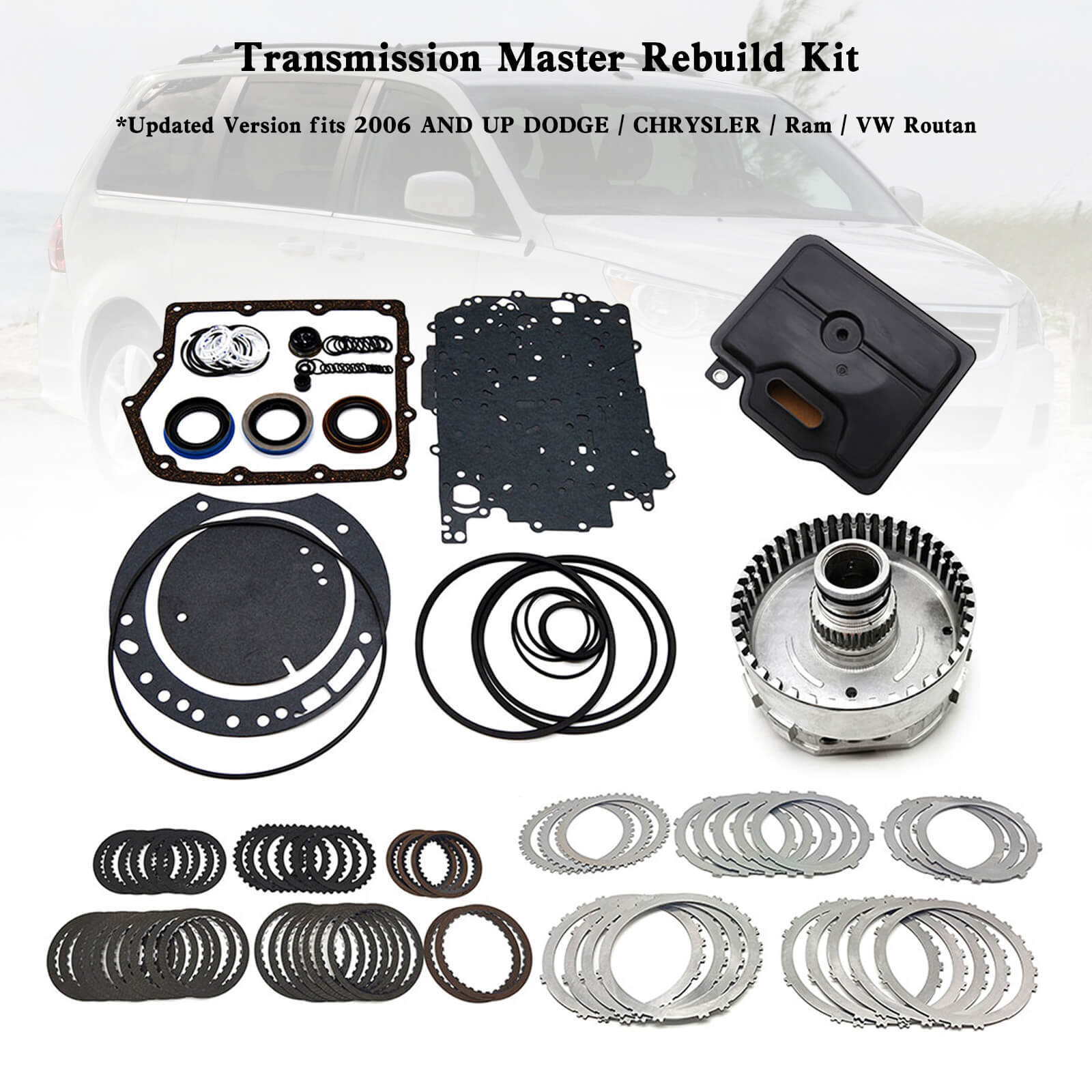 68272623AB 2006+ DODGE CHRYSLER Ram VW Routan Transmission Master Rebuild Kit 62TE