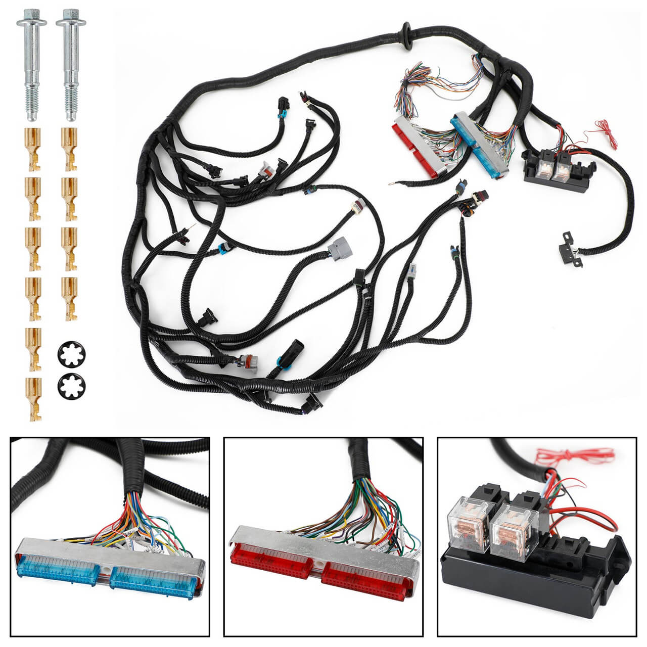 Mophorn Standalone Wiring Harness, Extra Long Engine Wiring Harness Kit,  Complete Wiring Harness with Fuse Blocks & Sensor, Wiring Harness for