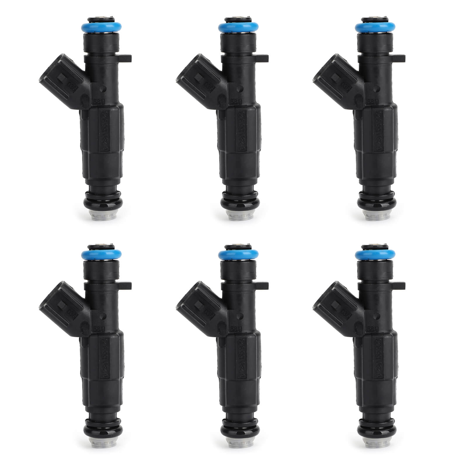 6PCS 4-Hole Upgrade Fuel Injectors For Cherokee Grand Cherokee Black