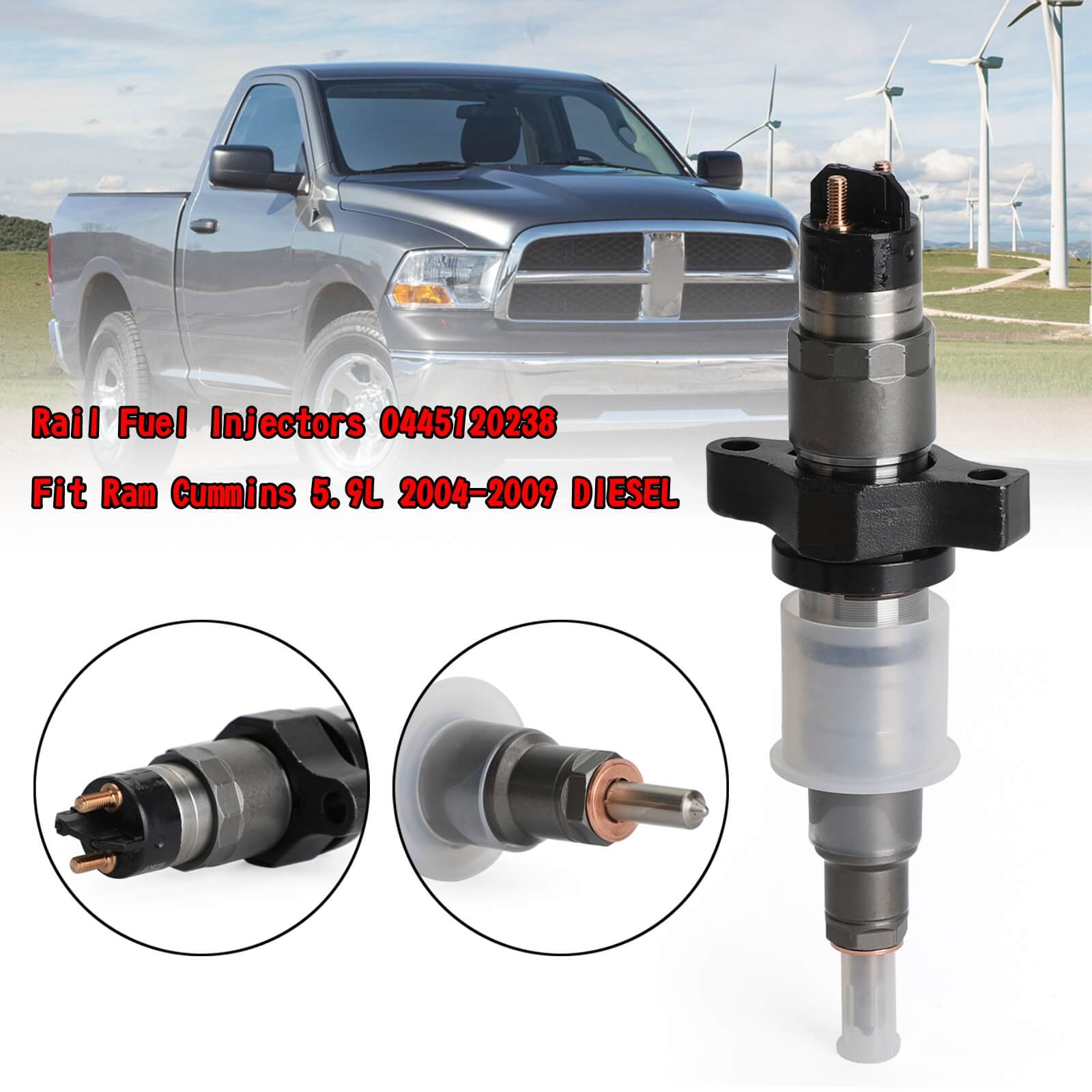 1PC Rail Fuel Injector 0445120238 Fit for Dodge Pick-up Ram Truck 5.9L Diesel Engine 05-09