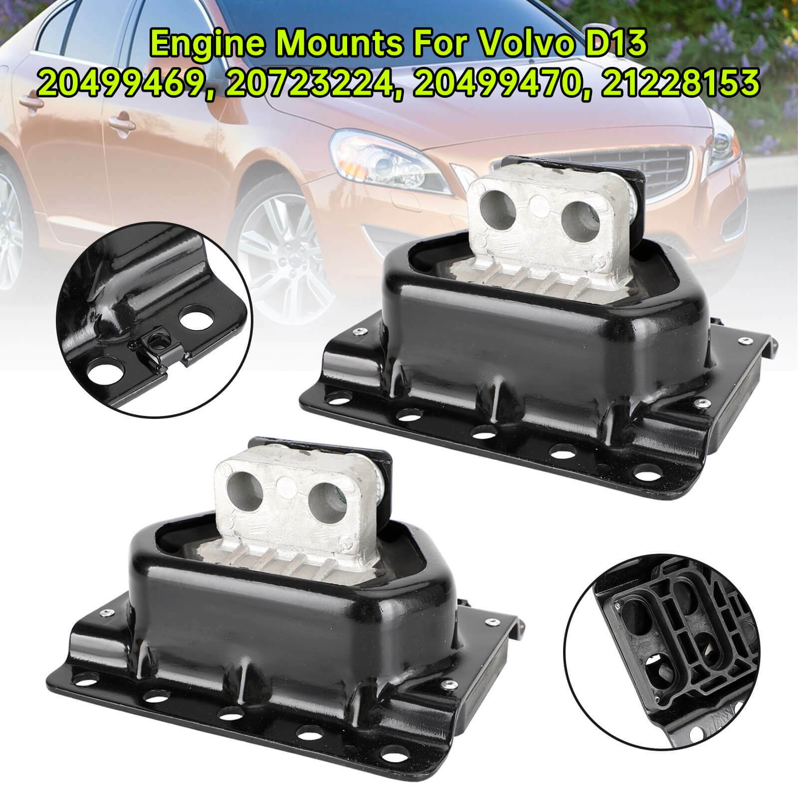 Pair Engine Mounts L+R for Volvo D13 20499469 20723224 20499470 21228153