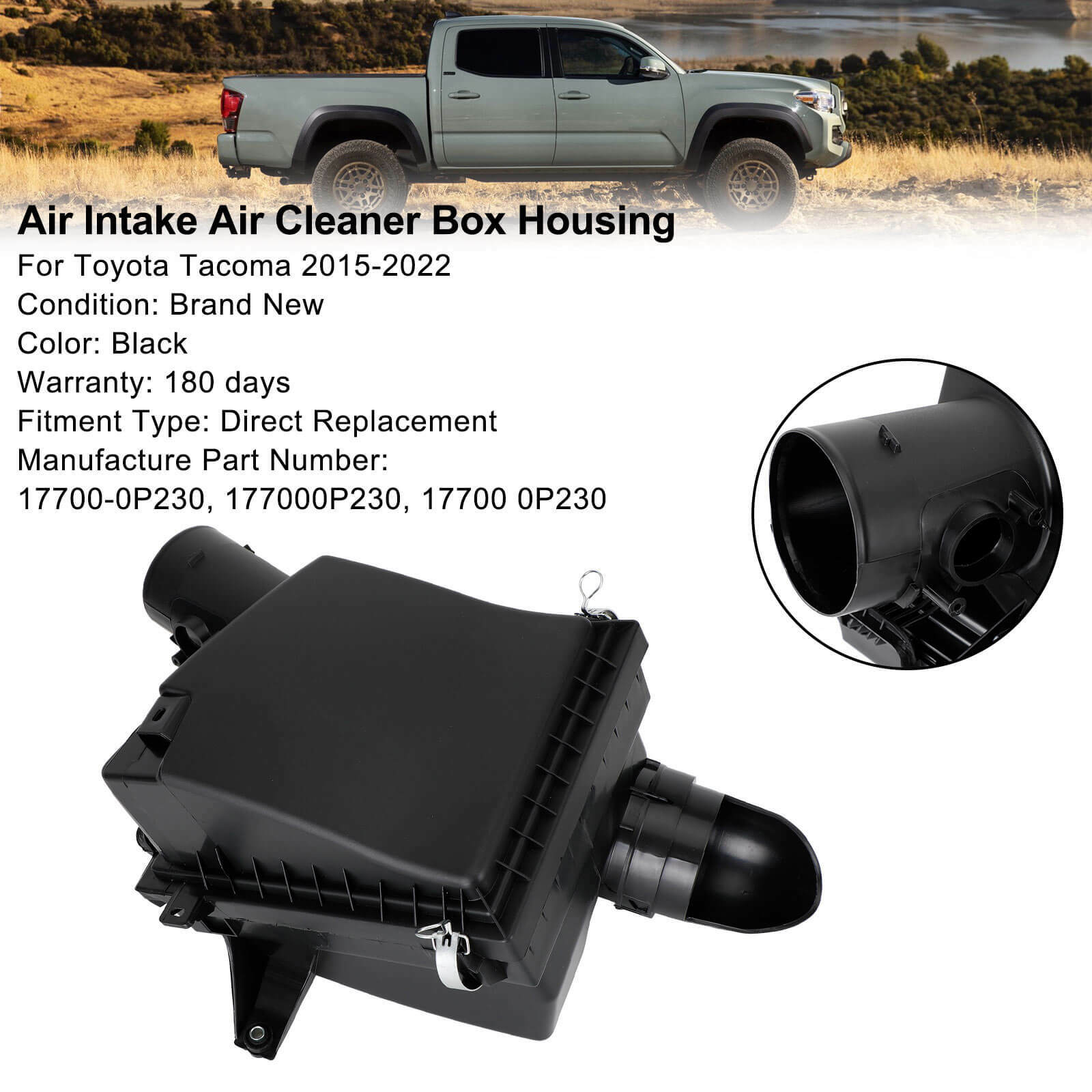  Air Intake Housing Air Cleaner Box 17700-0P230 Fit Toyota Tacoma 2015-2022 Black 