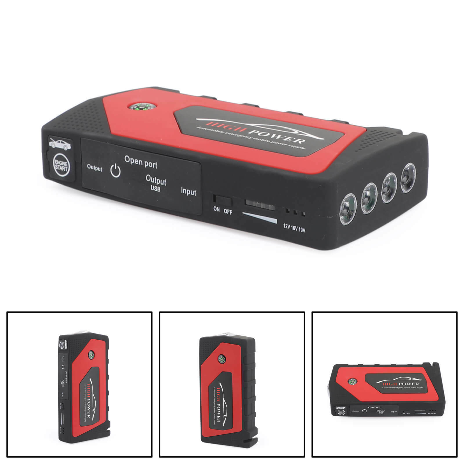 69800mAh Car Jump Starter Portable 4-USB Power Bank Battery Booster Clamp Kits