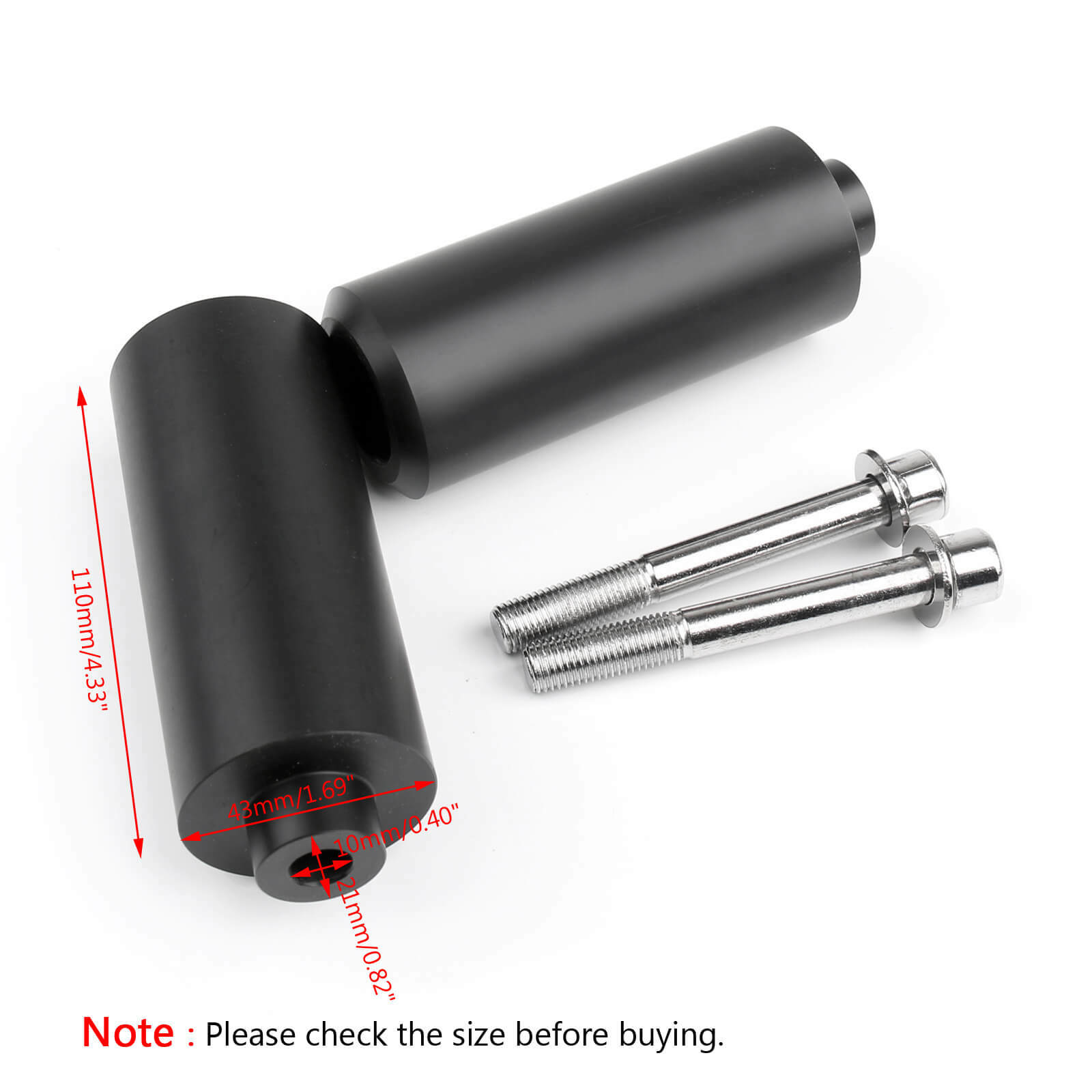 Frame Sliders for Yamaha FZ6 (2004-2008) No Cut 