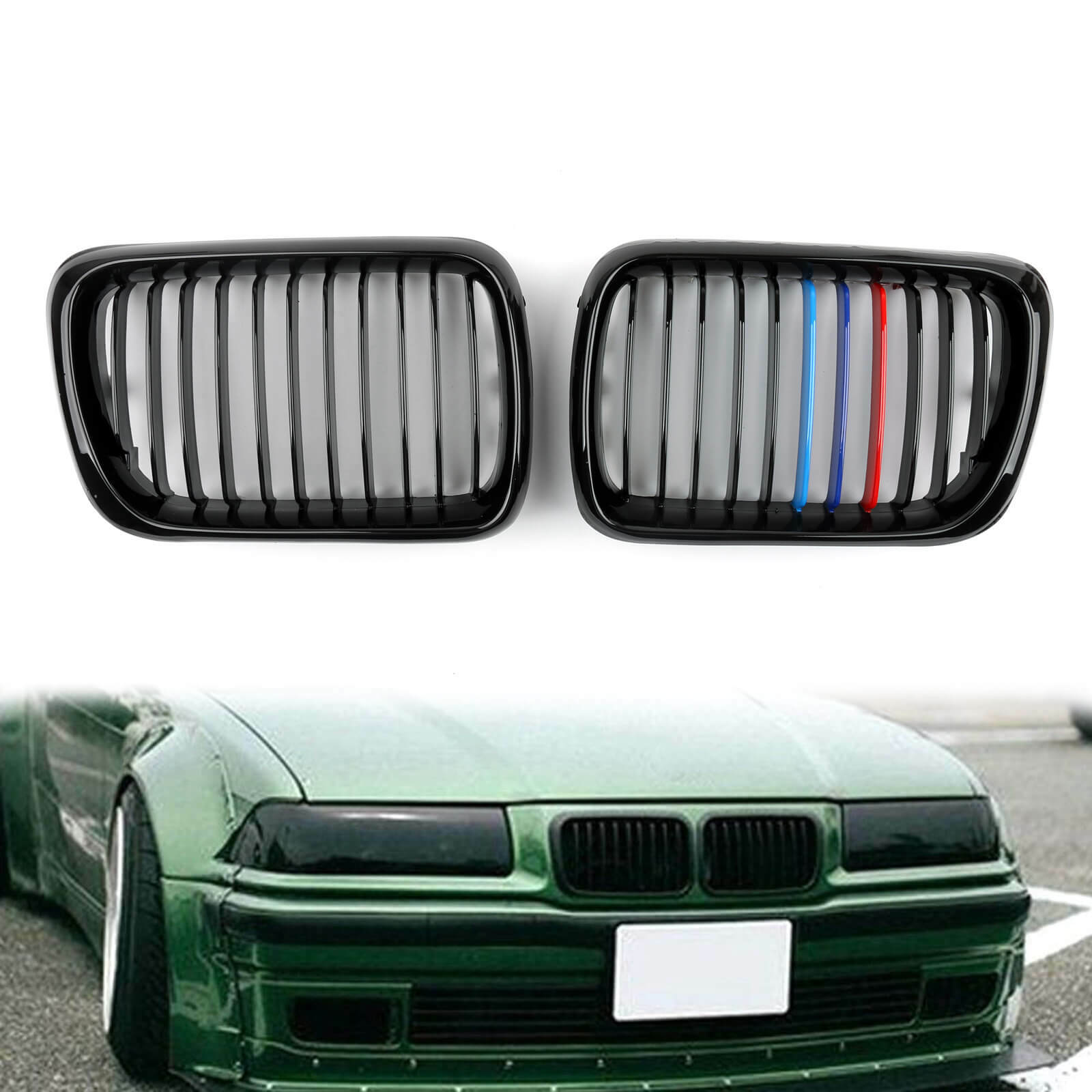 Kidney Grille M Color BMW E36 3 Series (1997-1999) Gloss Black