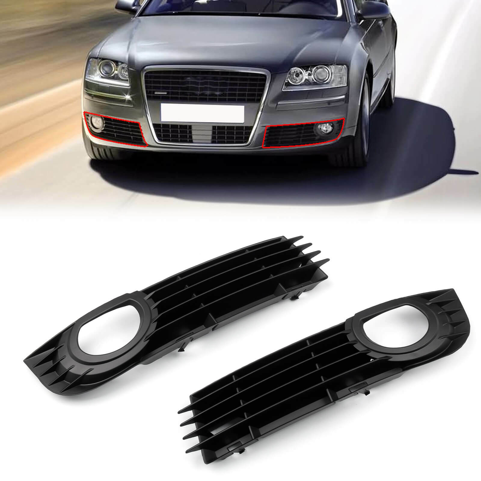 Front Right Lower Fog Light Bumper Grill for Audi A8 Quattro 06 07 08 4.2L 6.0L