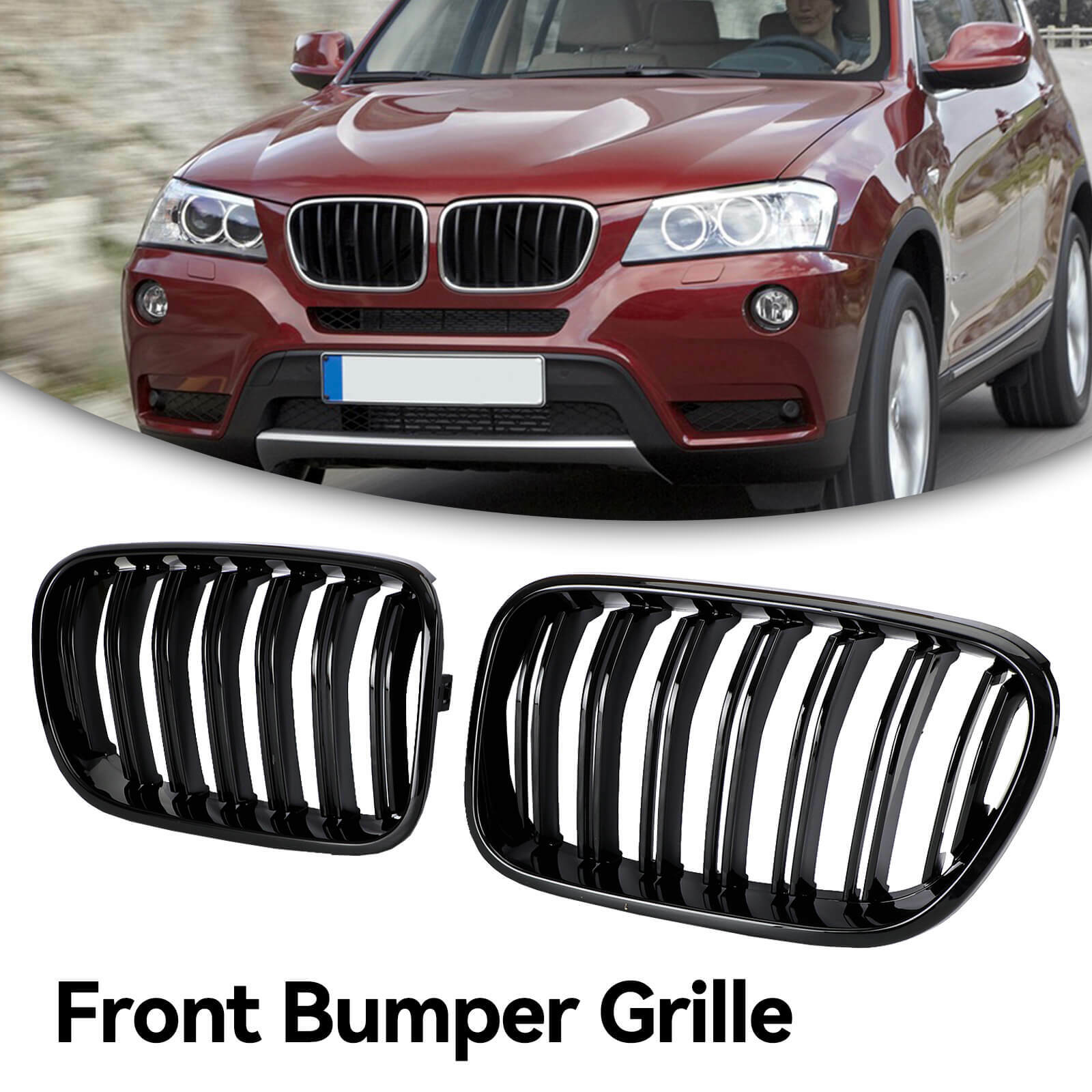 2011-2014 BMW X3 F25 Dual Line Front Bumper Kidney Grille Grill